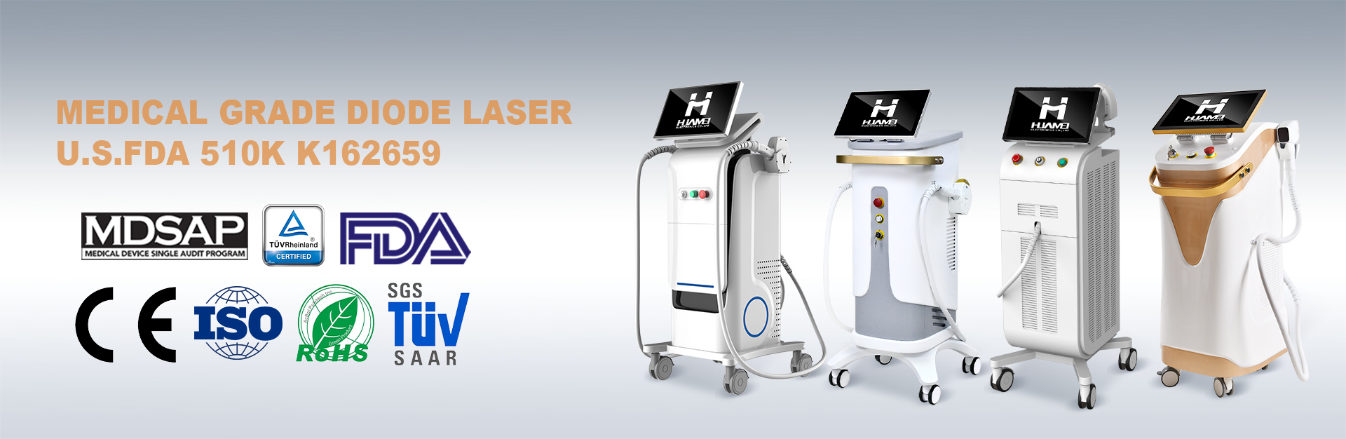 huamei factory IPL/ SHR/ Elight/RF/ Diode laser /Nd yag laser /Cavitation slimming machine / EMS slimming machine/PDT Led beauty machine/ Jet Peel